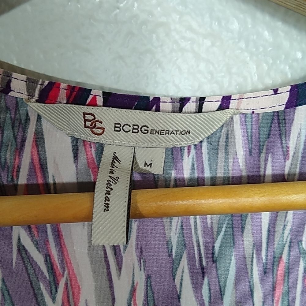 BCBG Generation Abstract Color Pattern Dress Md - image 6